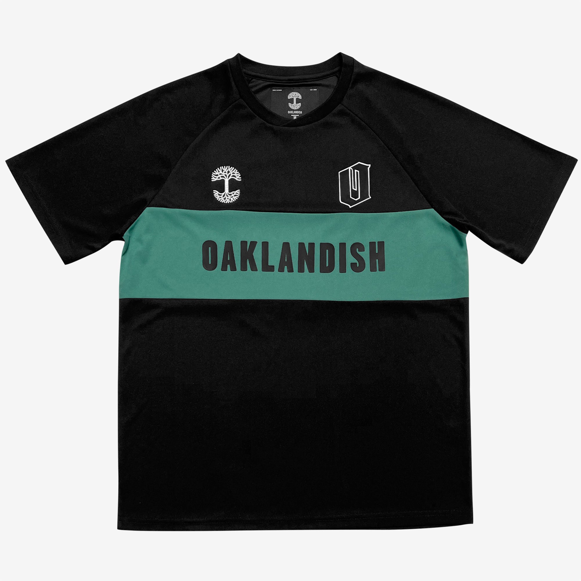 Oaklandish Soccer Jersey - Official Away, Slim Fit, Green & White Zig Zag Medium / White