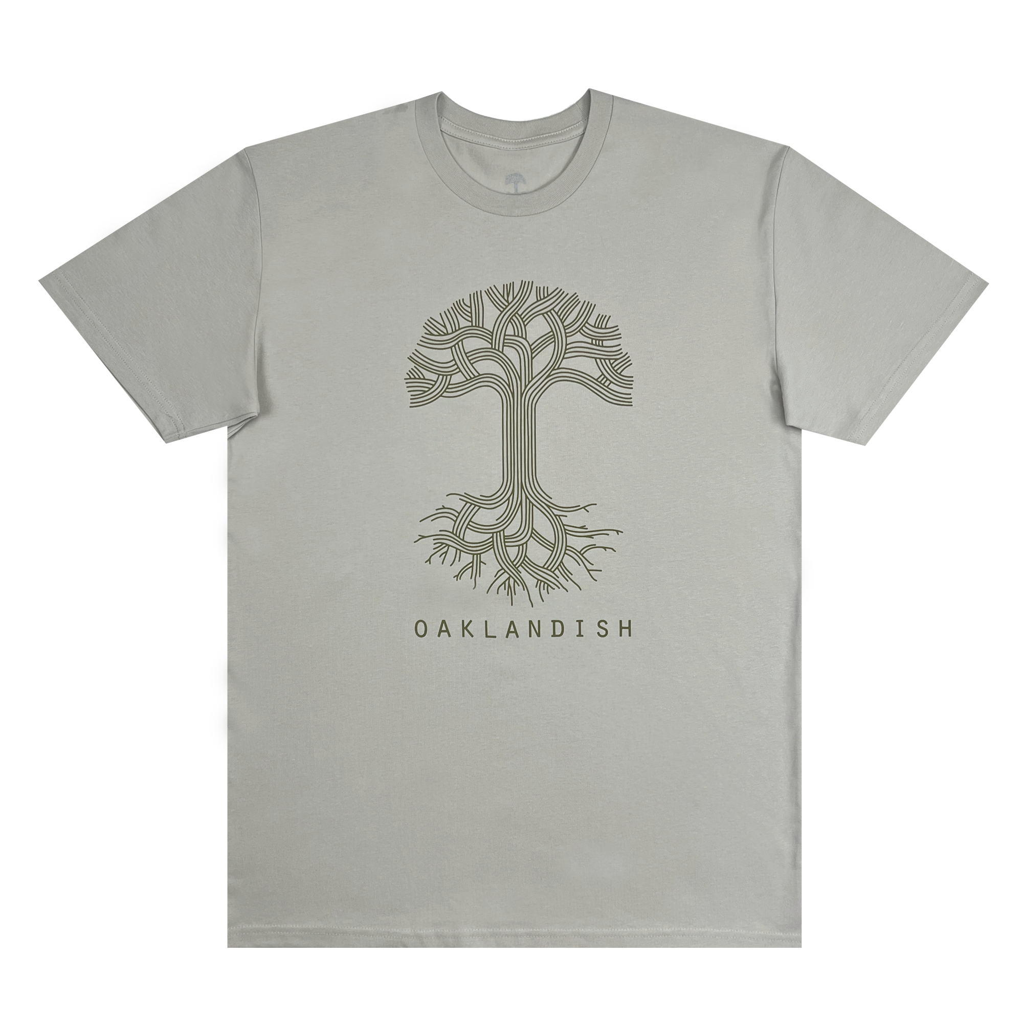  front view Oaklandish classic logo tee bone.