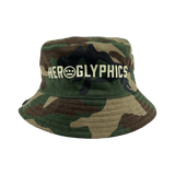 Bucket Hat - Hiero Hip Hop Logos, Woodland Camo, Reversible