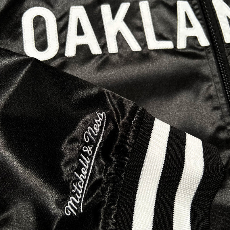Satin Jacket - Mitchell & Ness x Oaklandish, Reversible Black