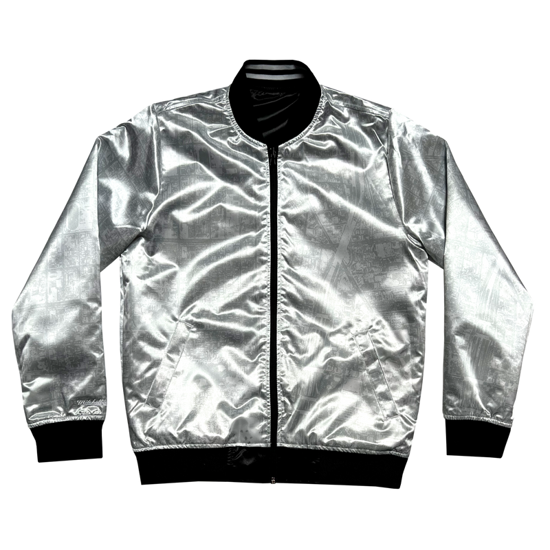  Kids Bull Satin Jacket Silver (L): Clothing, Shoes & Jewelry