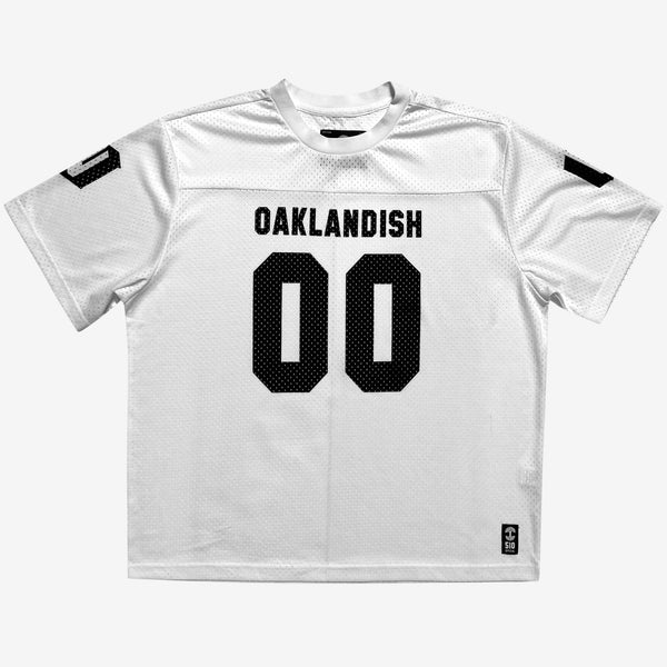 Oaklandish Football Jersey - Official Away, O for Oakland, Boxy Mesh, White X-Large / White