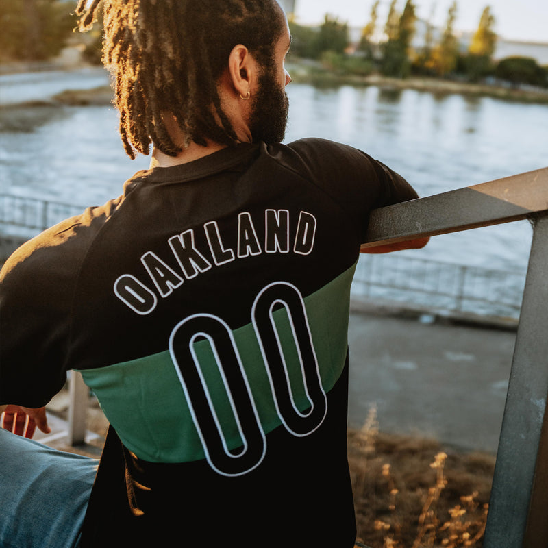Oaklandish Soccer Jersey -Official Home, Slim-Fit, Breathable, Green & Black Medium / Black